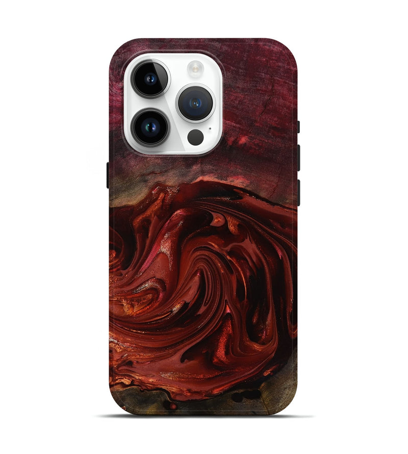 iPhone 15 Pro Wood Live Edge Phone Case - Aurelio (Red, 817488)