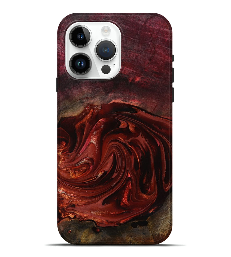 iPhone 15 Pro Max Wood Live Edge Phone Case - Aurelio (Red, 817488)