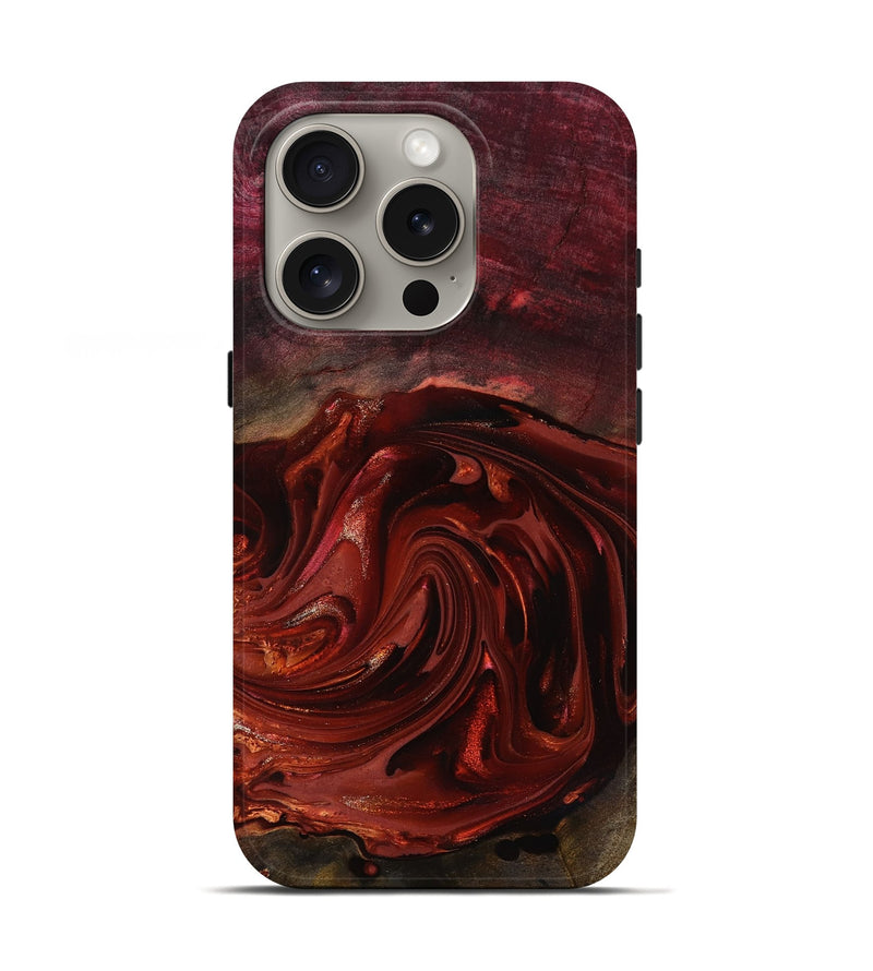 iPhone 16 Pro Wood Live Edge Phone Case - Aurelio (Red, 817488)