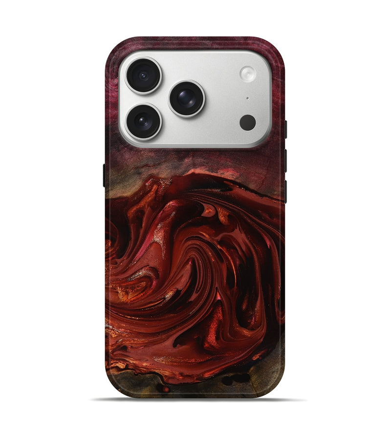 iPhone 17 Pro Wood Live Edge Phone Case - Aurelio (Red, 817488)