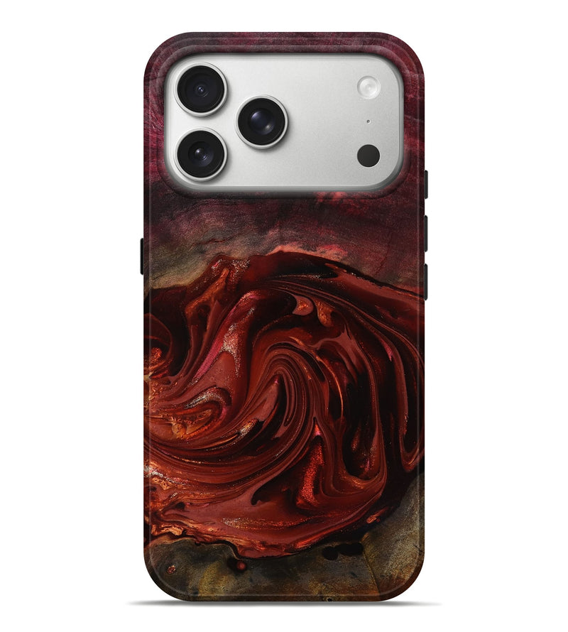 iPhone 17 Pro Max Wood Live Edge Phone Case - Aurelio (Red, 817488)