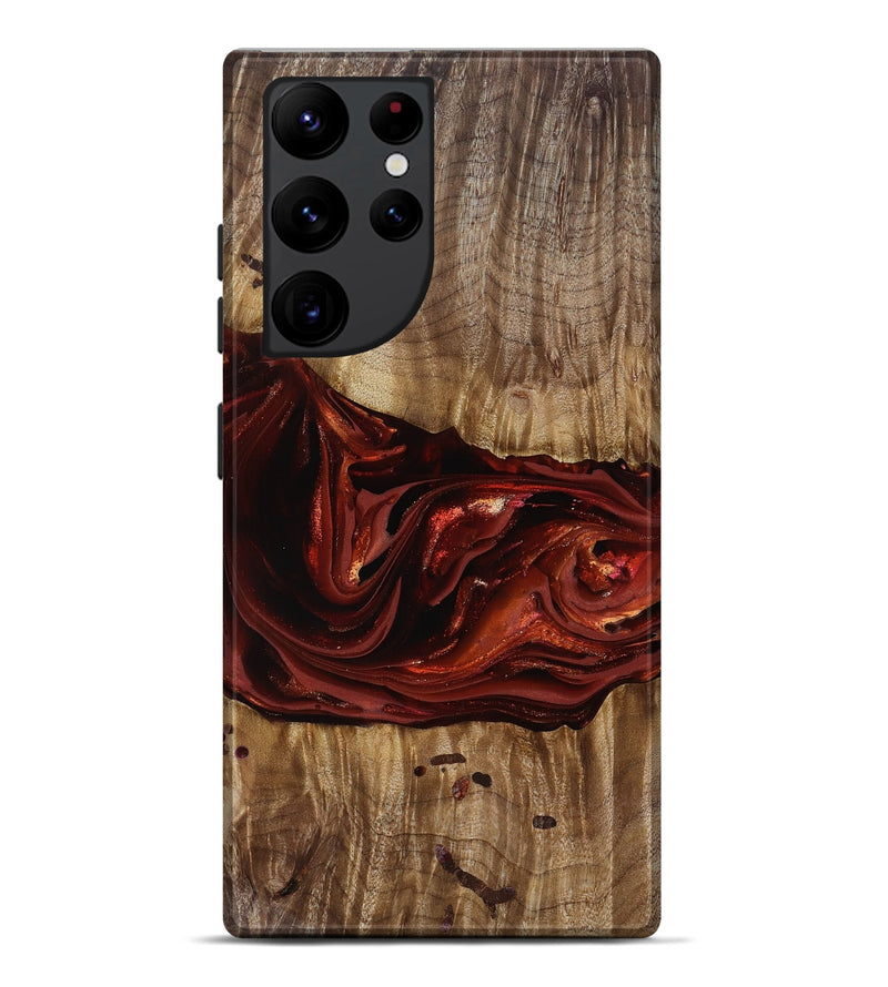 Galaxy S22 Ultra Wood Live Edge Phone Case - Katrina (Red, 817489)