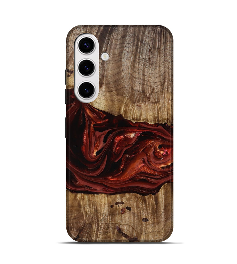 Galaxy S25 Wood Live Edge Phone Case - Katrina (Red, 817489)