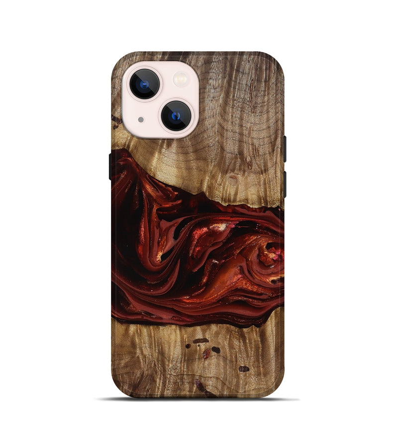 iPhone 13 mini Wood Live Edge Phone Case - Katrina (Red, 817489)