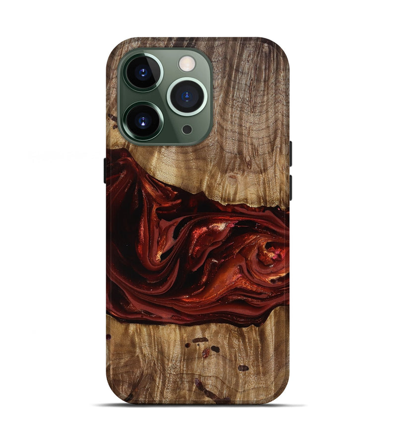iPhone 13 Pro Wood Live Edge Phone Case - Katrina (Red, 817489)
