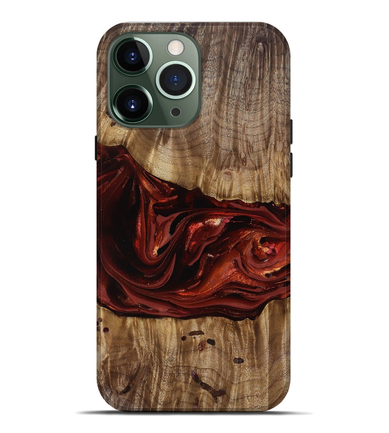 iPhone 13 Pro Max Wood Live Edge Phone Case - Katrina (Red, 817489)
