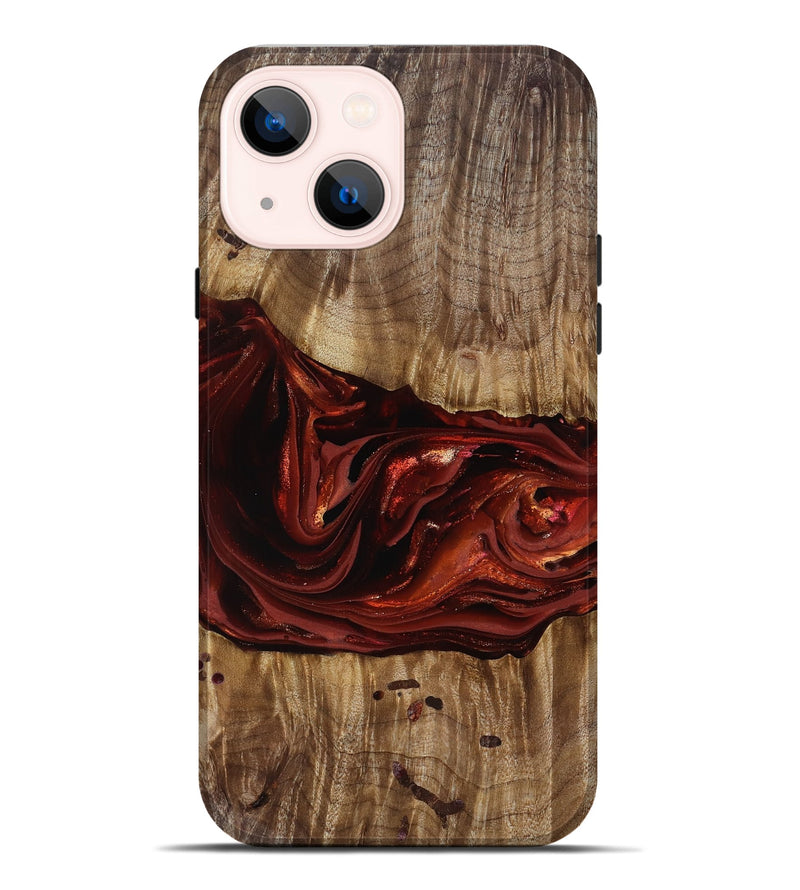 iPhone 14 Plus Wood Live Edge Phone Case - Katrina (Red, 817489)