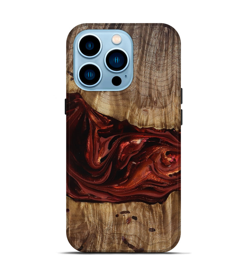 iPhone 14 Pro Wood Live Edge Phone Case - Katrina (Red, 817489)