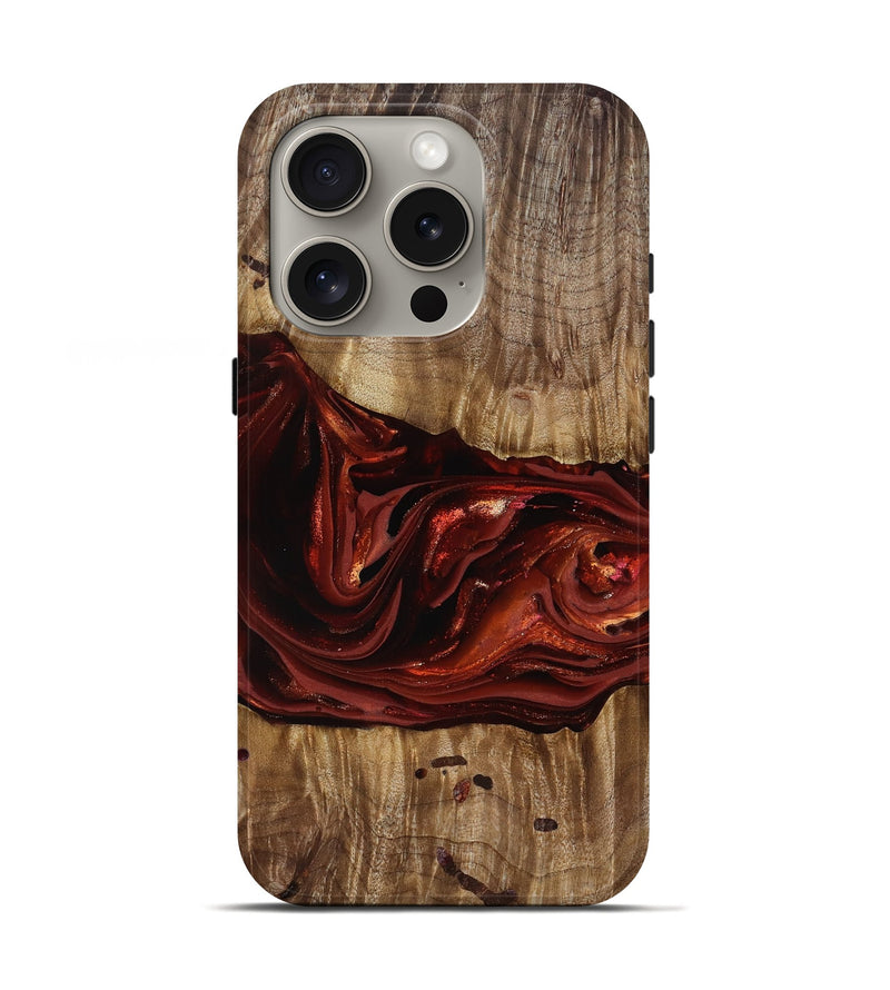iPhone 16 Pro Wood Live Edge Phone Case - Katrina (Red, 817489)