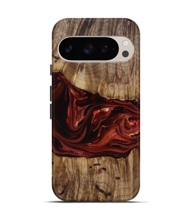 Pixel 9 Wood Live Edge Phone Case - Katrina (Red, 817489)