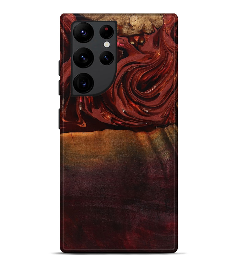 Galaxy S22 Ultra Wood Live Edge Phone Case - Lessie (Red, 817491)