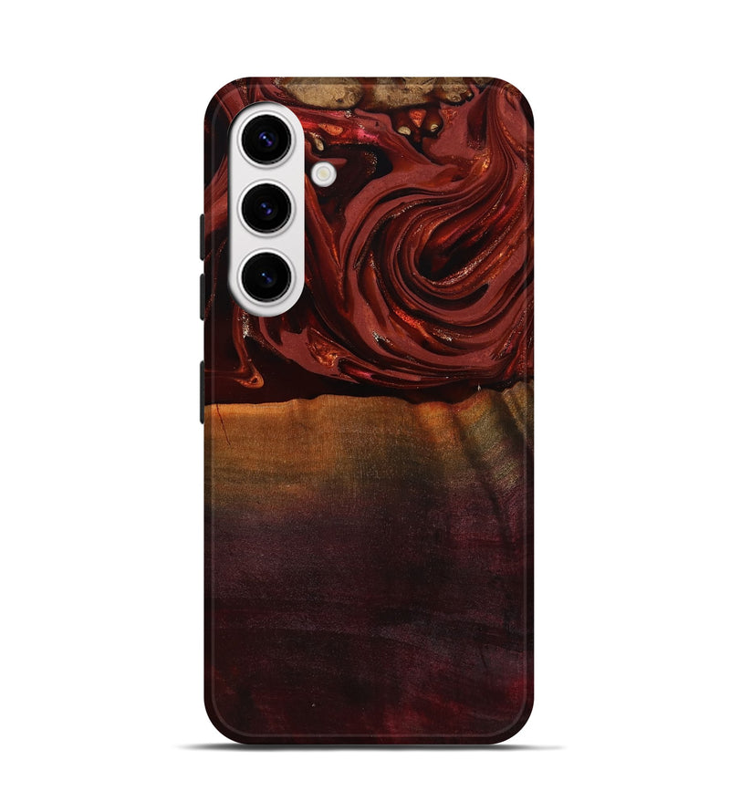 Galaxy S25 Wood Live Edge Phone Case - Lessie (Red, 817491)