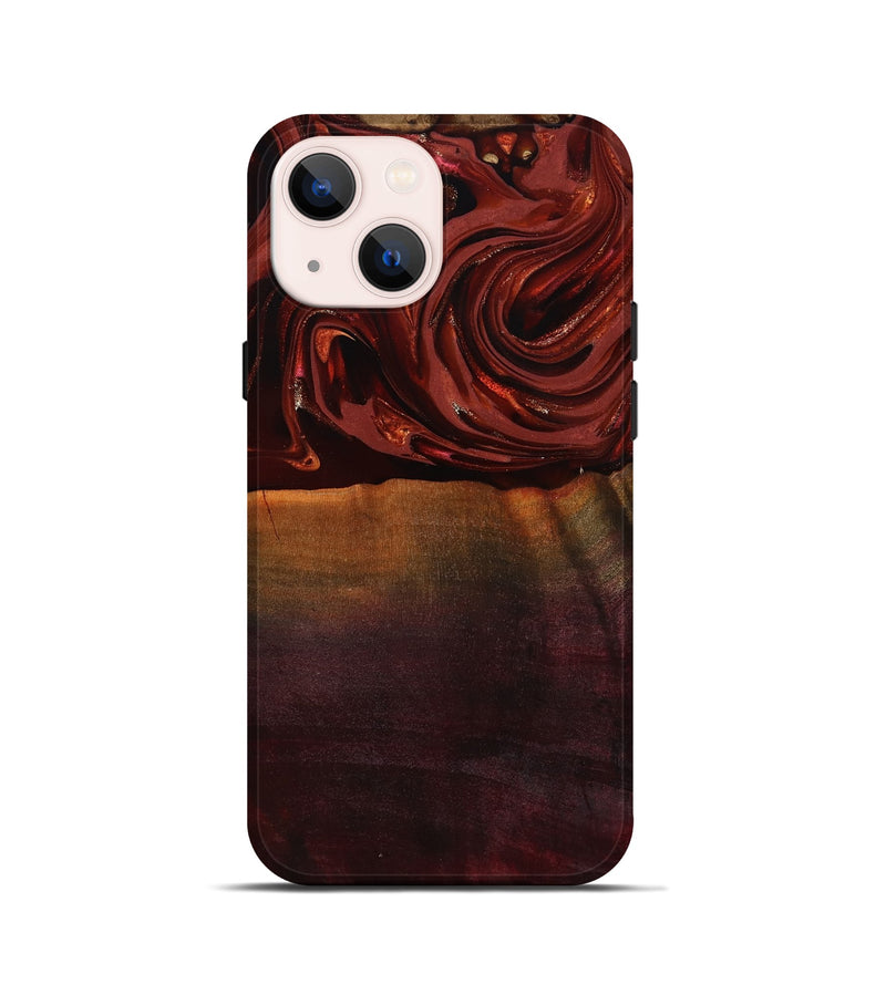 iPhone 13 mini Wood Live Edge Phone Case - Lessie (Red, 817491)