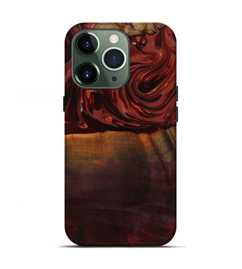 iPhone 13 Pro Wood Live Edge Phone Case - Lessie (Red, 817491)