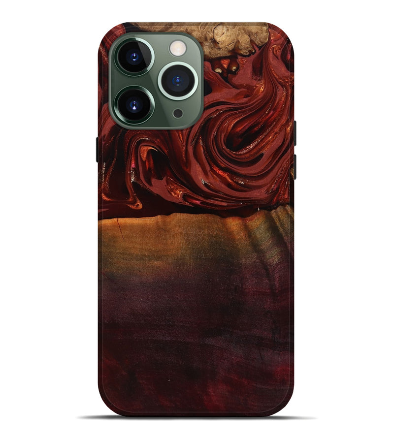 iPhone 13 Pro Max Wood Live Edge Phone Case - Lessie (Red, 817491)