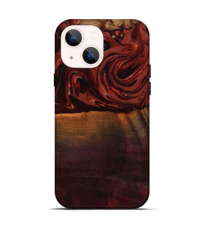 iPhone 14 Wood Live Edge Phone Case - Lessie (Red, 817491)