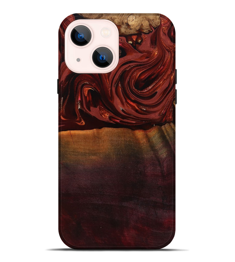 iPhone 14 Plus Wood Live Edge Phone Case - Lessie (Red, 817491)