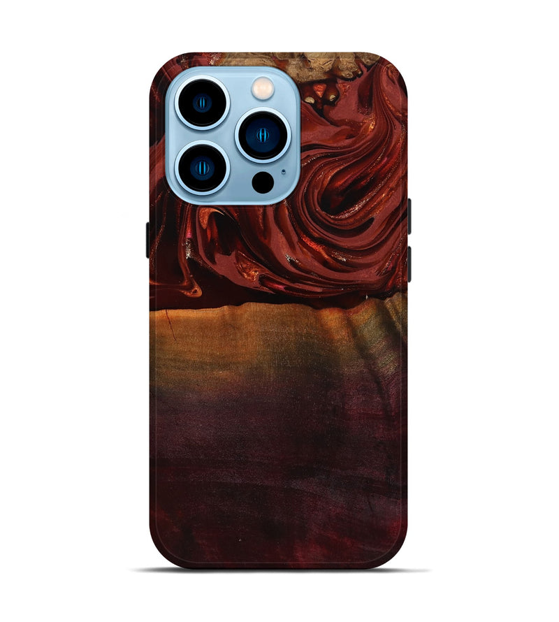iPhone 14 Pro Wood Live Edge Phone Case - Lessie (Red, 817491)