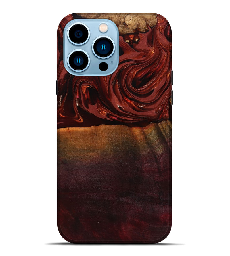 iPhone 14 Pro Max Wood Live Edge Phone Case - Lessie (Red, 817491)