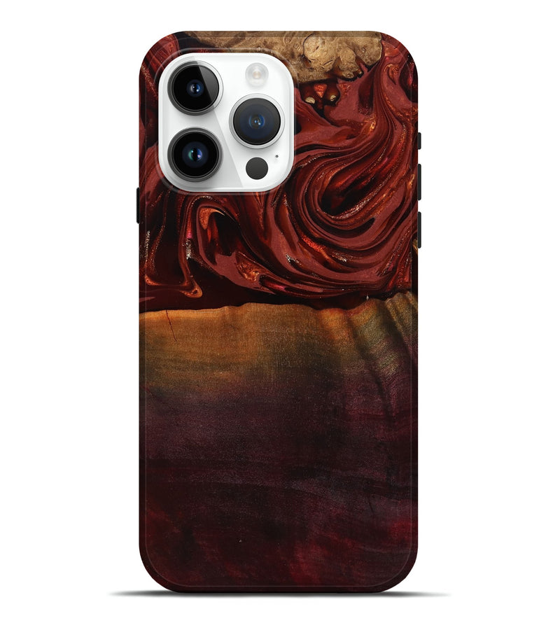 iPhone 15 Pro Max Wood Live Edge Phone Case - Lessie (Red, 817491)