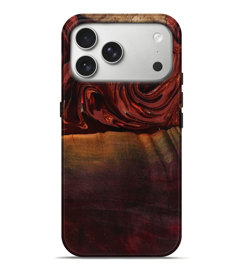 iPhone 17 Pro Max Wood Live Edge Phone Case - Lessie (Red, 817491)