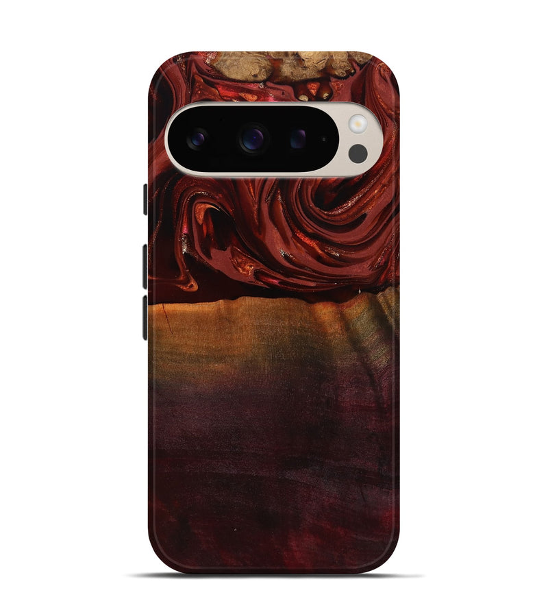 Pixel 9 Wood Live Edge Phone Case - Lessie (Red, 817491)