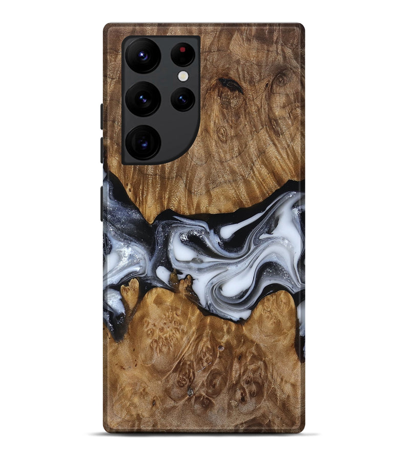 Galaxy S22 Ultra Wood Live Edge Phone Case - Nash (Black & White, 817493)