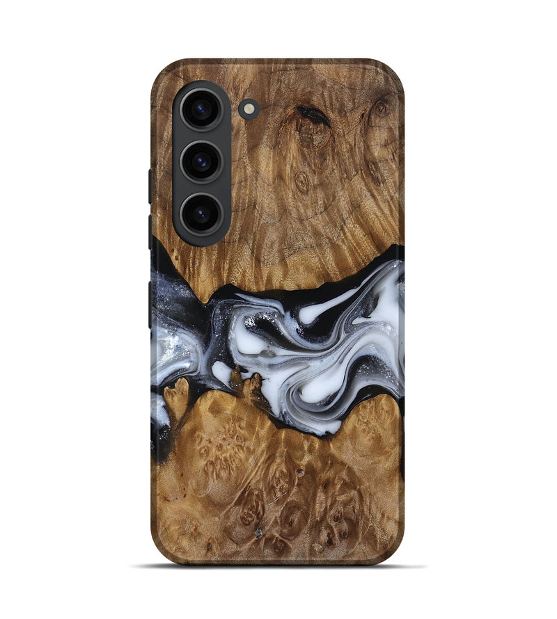 Galaxy S23 Wood Live Edge Phone Case - Nash (Black & White, 817493)
