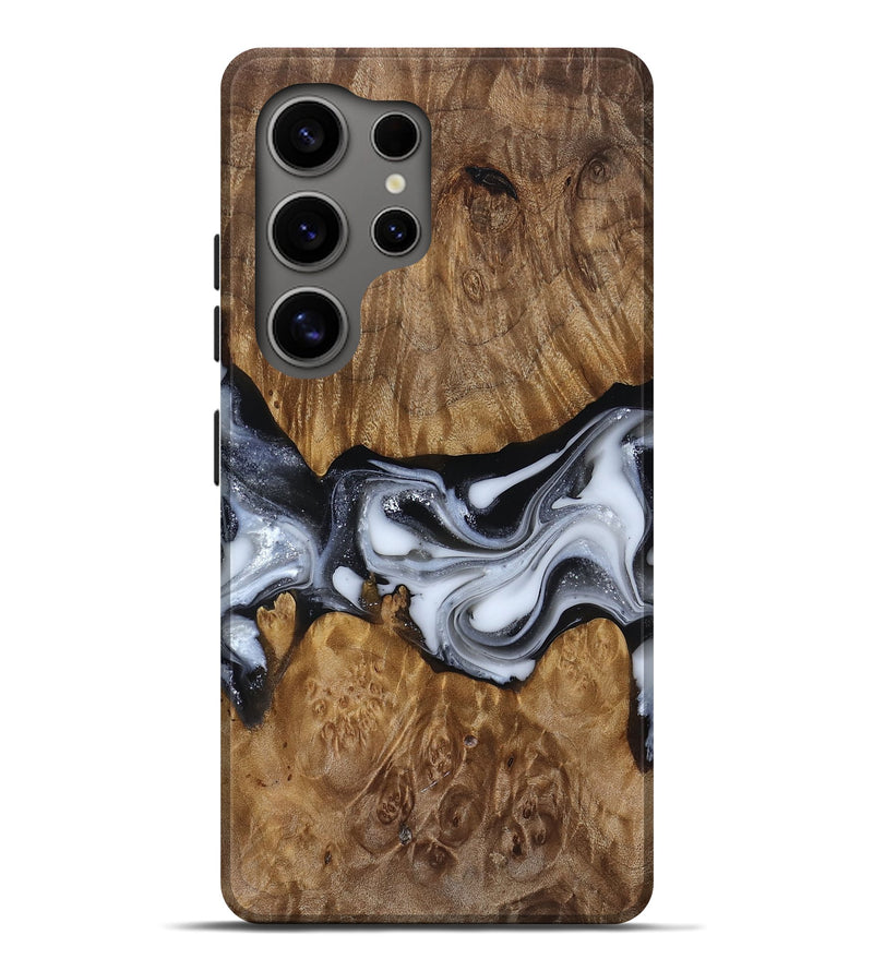Galaxy S25 Ultra Wood Live Edge Phone Case - Nash (Black & White, 817493)