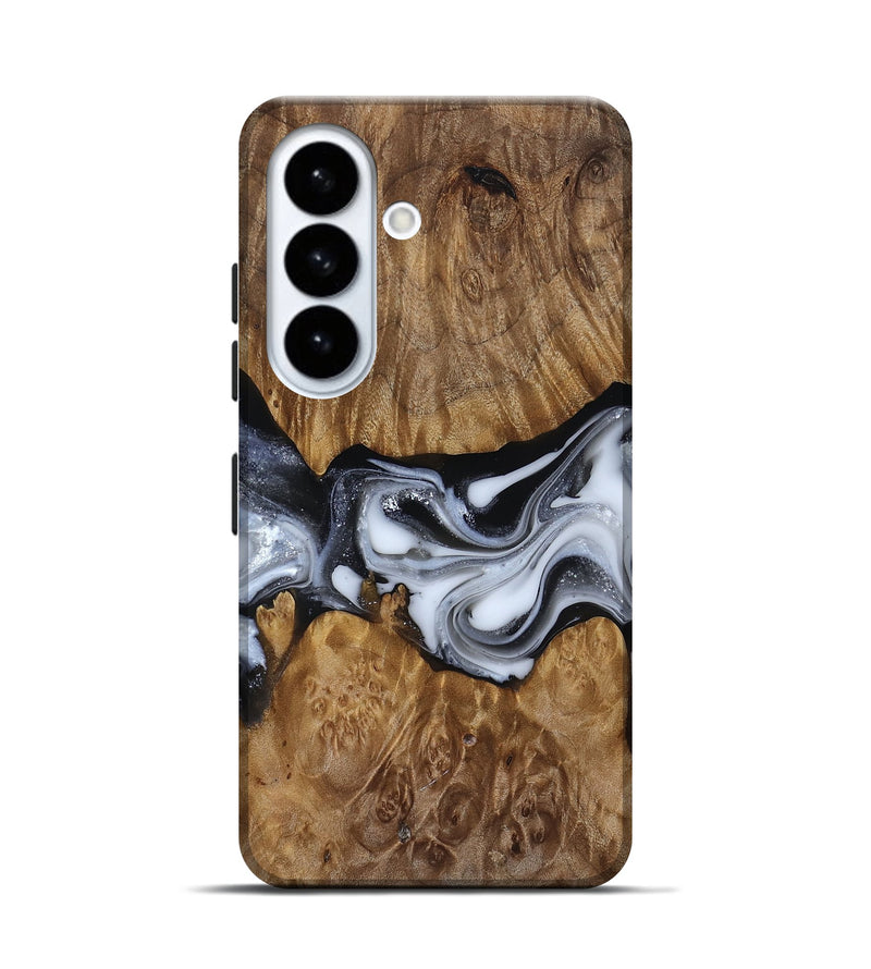 Galaxy S26 Wood Live Edge Phone Case - Nash (Black & White, 817493)