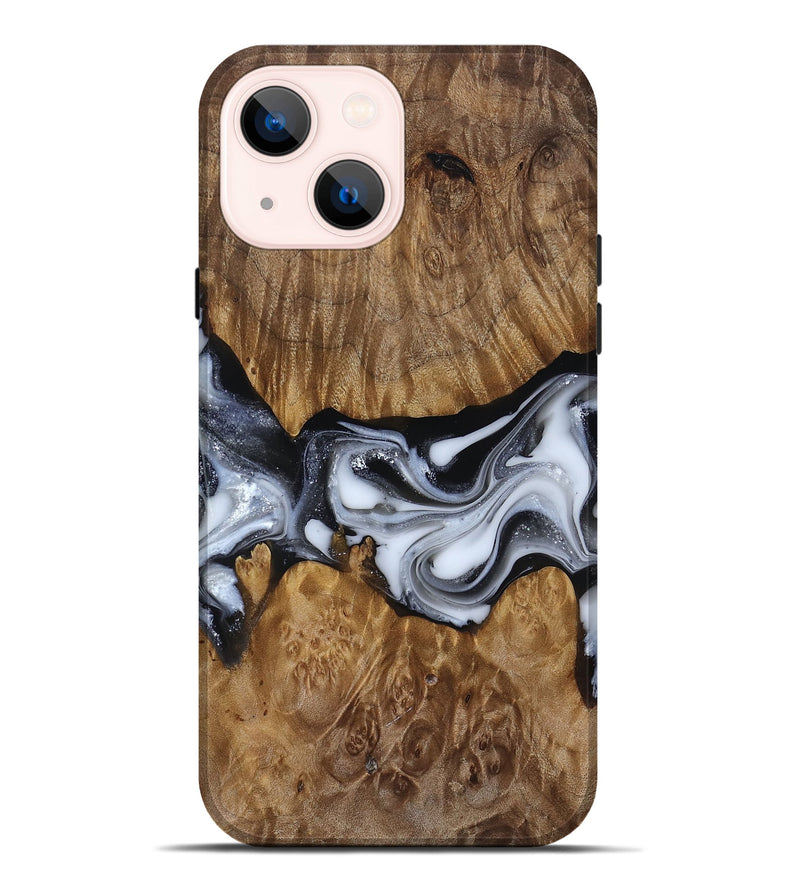 iPhone 14 Plus Wood Live Edge Phone Case - Nash (Black & White, 817493)