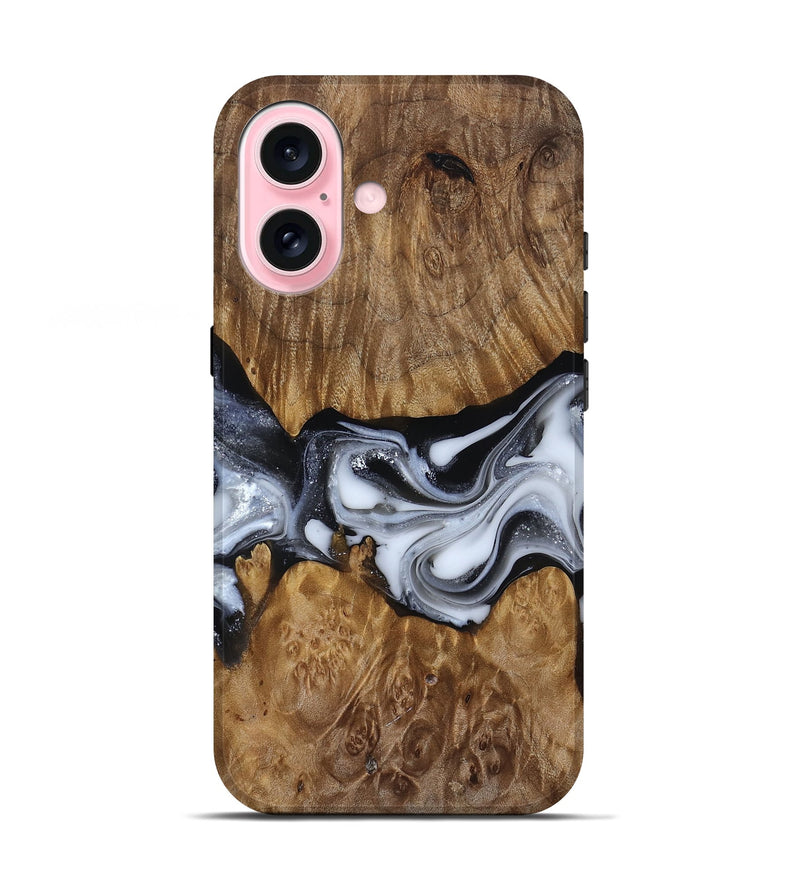 iPhone 17 Wood Live Edge Phone Case - Nash (Black & White, 817493)