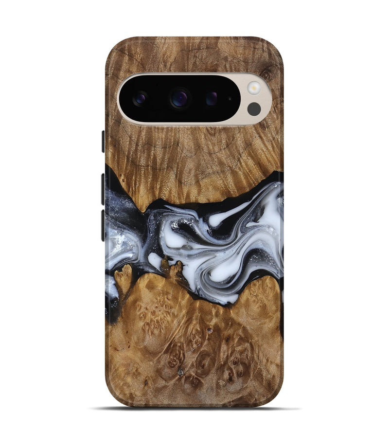 Pixel 9 Pro Wood Live Edge Phone Case - Nash (Black & White, 817493)