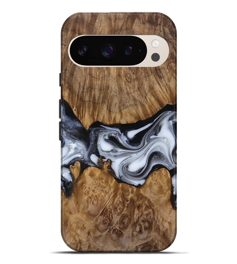 Pixel 9 Pro XL Wood Live Edge Phone Case - Nash (Black & White, 817493)
