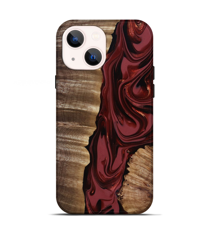 iPhone 13 Wood Live Edge Phone Case - Macey (Red, 817494)