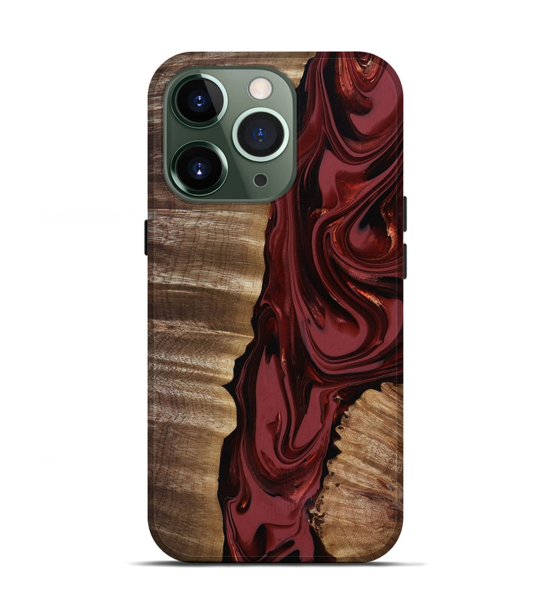 iPhone 13 Pro Wood Live Edge Phone Case - Macey (Red, 817494)