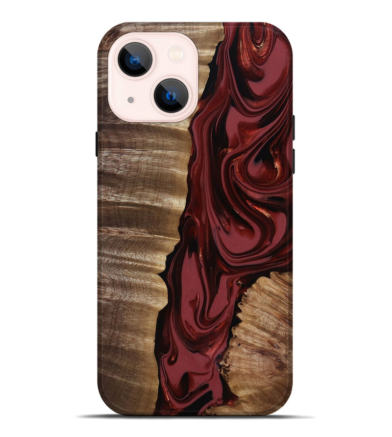 iPhone 14 Plus Wood Live Edge Phone Case - Macey (Red, 817494)