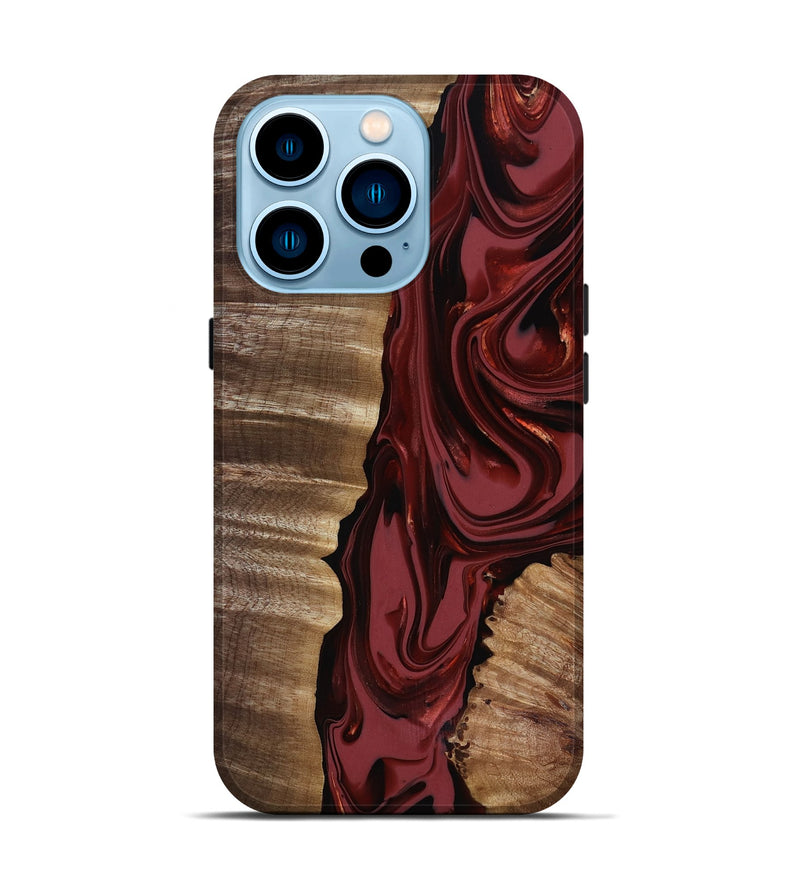 iPhone 14 Pro Wood Live Edge Phone Case - Macey (Red, 817494)