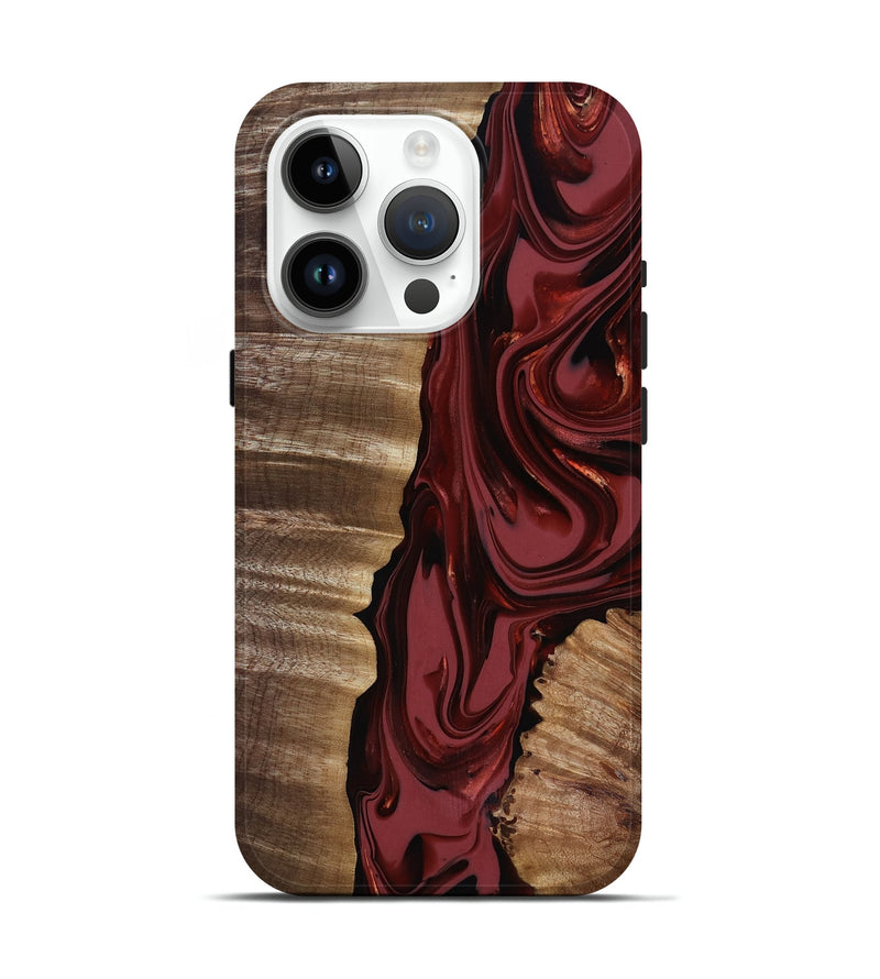 iPhone 15 Pro Wood Live Edge Phone Case - Macey (Red, 817494)