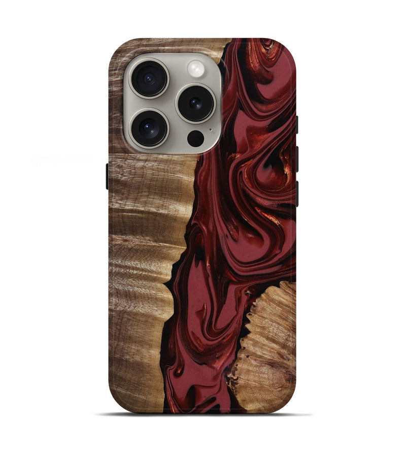 iPhone 16 Pro Wood Live Edge Phone Case - Macey (Red, 817494)