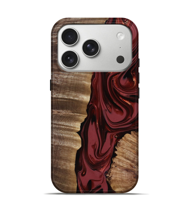 iPhone 17 Pro Wood Live Edge Phone Case - Macey (Red, 817494)