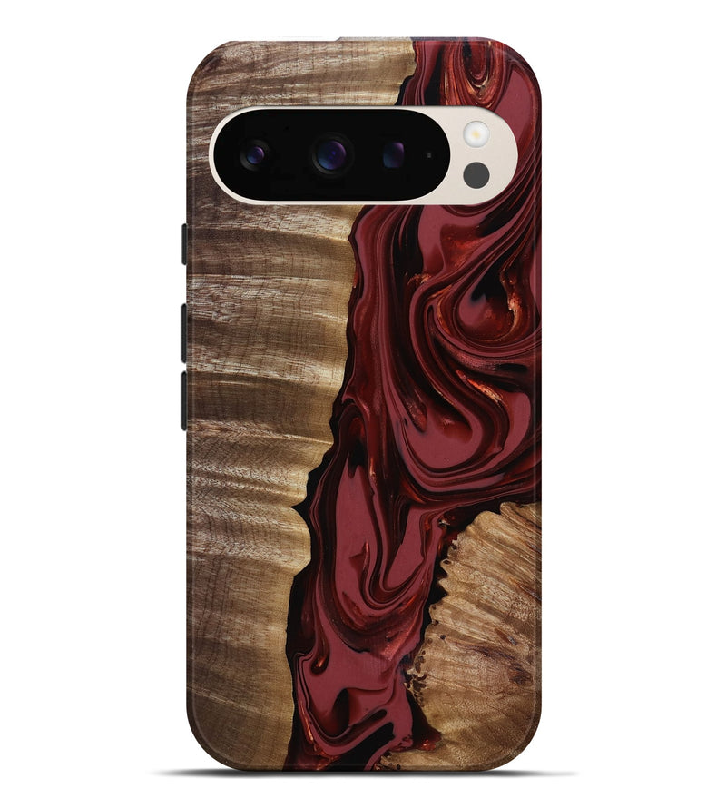 Pixel 9 Pro XL Wood Live Edge Phone Case - Macey (Red, 817494)