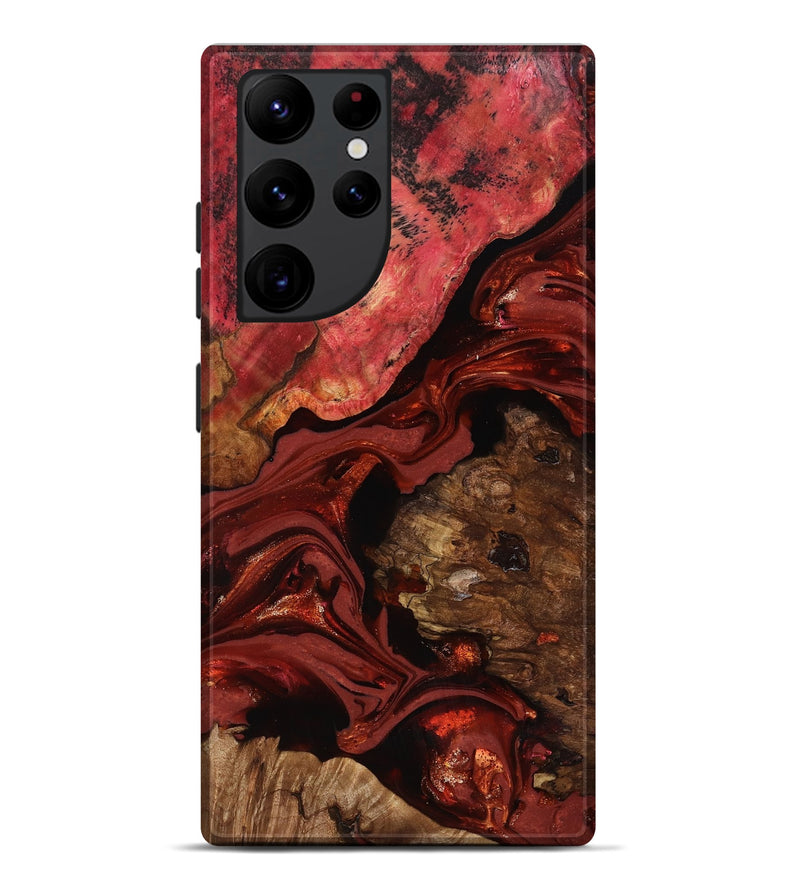 Galaxy S22 Ultra Wood Live Edge Phone Case - Elnora (Red, 817496)