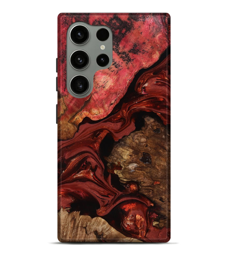 Galaxy S24 Ultra Wood Live Edge Phone Case - Elnora (Red, 817496)