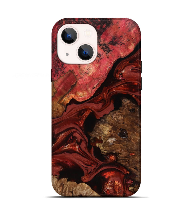 iPhone 13 Wood Live Edge Phone Case - Elnora (Red, 817496)