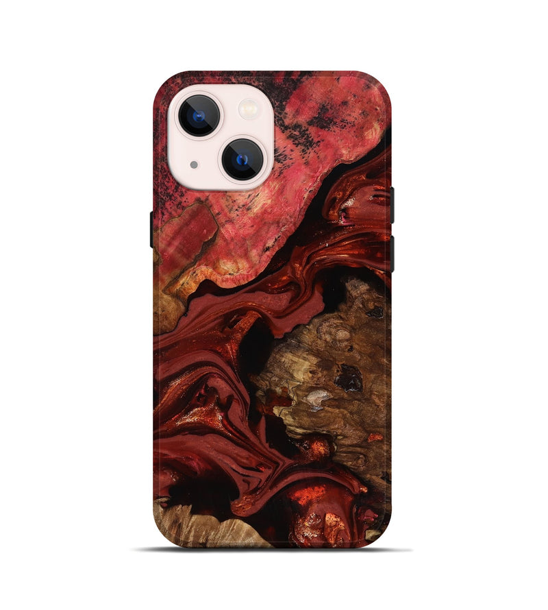 iPhone 13 mini Wood Live Edge Phone Case - Elnora (Red, 817496)