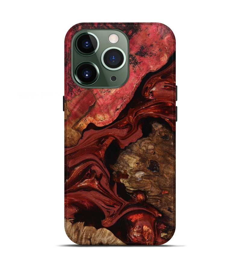 iPhone 13 Pro Wood Live Edge Phone Case - Elnora (Red, 817496)