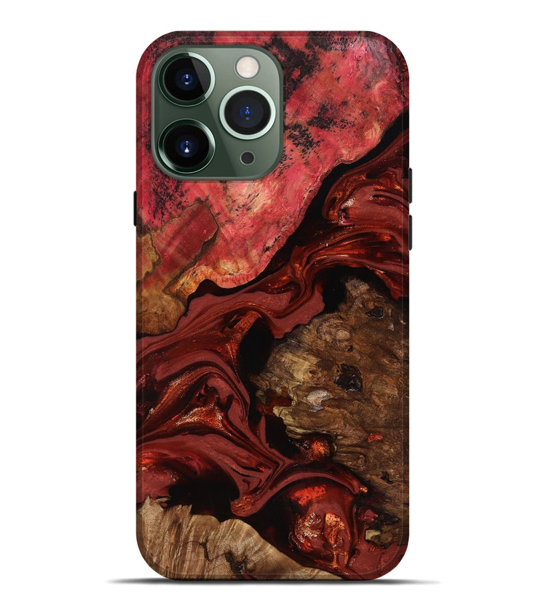 iPhone 13 Pro Max Wood Live Edge Phone Case - Elnora (Red, 817496)