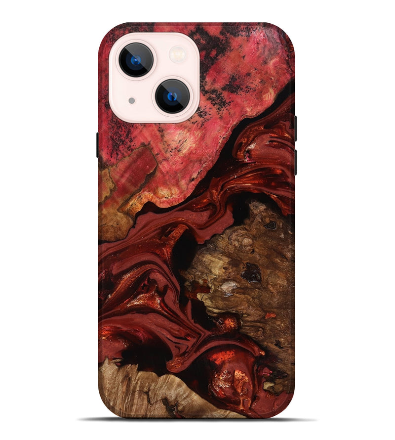iPhone 14 Plus Wood Live Edge Phone Case - Elnora (Red, 817496)