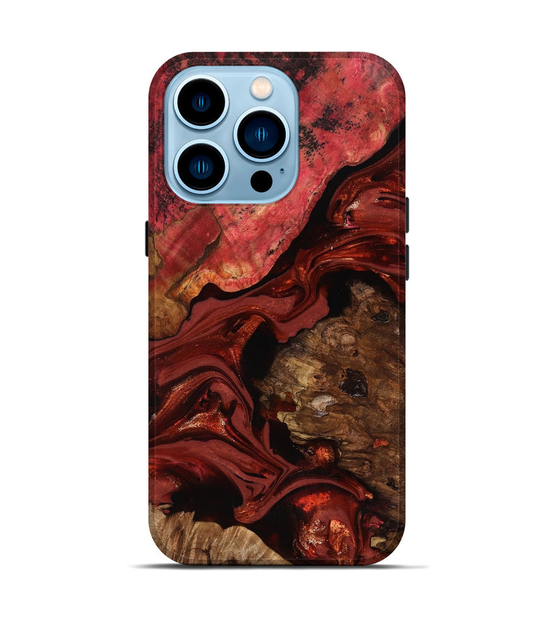 iPhone 14 Pro Wood Live Edge Phone Case - Elnora (Red, 817496)